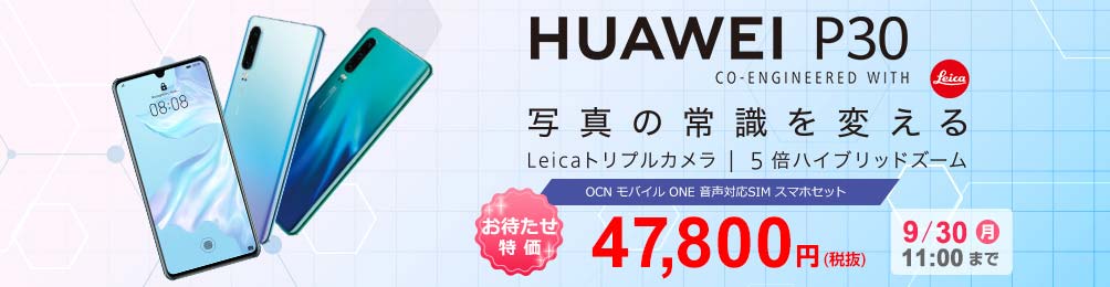 Ocn モバイル One Goosimseller おまたせ特価 でhuawei P30 Huawei P30 Liteをセール 寝る子ブログ